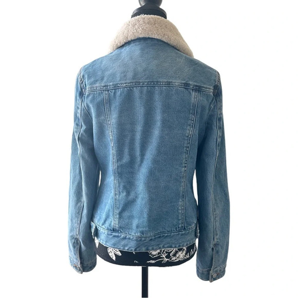 UGG Jeans Jacket Size Small Cotton Removable Shearling Lamb Fur Collar Preppy - Picture 3 of 14